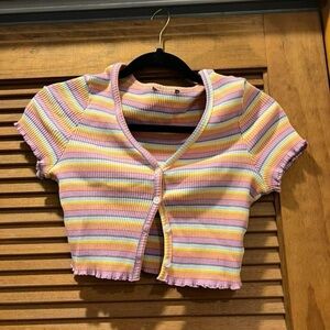 Vintage thrifted button front crop